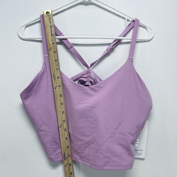 Athleta Crop Top Sz XL Elation Strappy V Neck Purple Impact Soft Lavender NWT - Picture 9 of 11